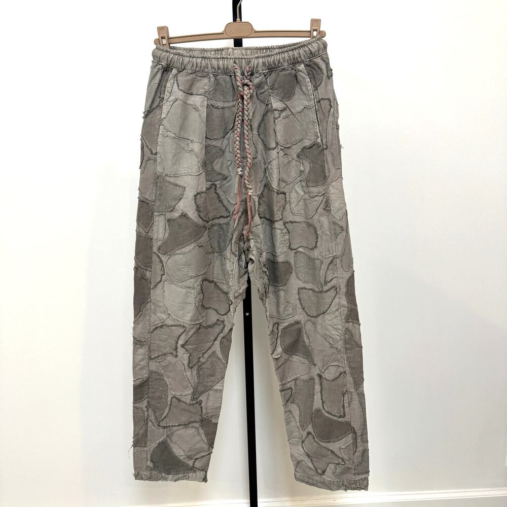 Dr. Collector's P61 Chinos Sage Green Pigment Dye Camo Patchwork Pants Medium